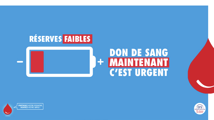 Don du sang : réserves faibles