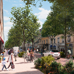 Trottoirs élargis, plus de végétalisation, voie de circulation partagée... Vue de la future avenue des Frères Lumière